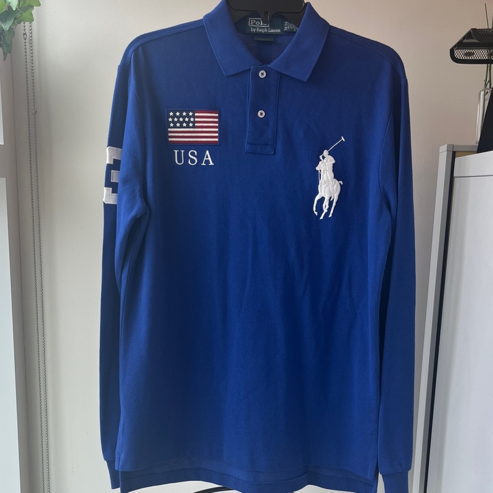 Polo by Ralph Lauren Men's Navy Long Sleeve Polo Size Medium